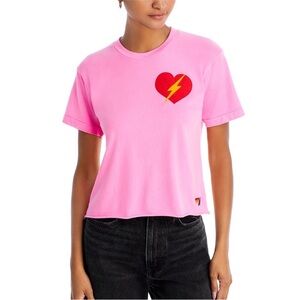 Aviator nation Pink Heart Graphic Women's Top